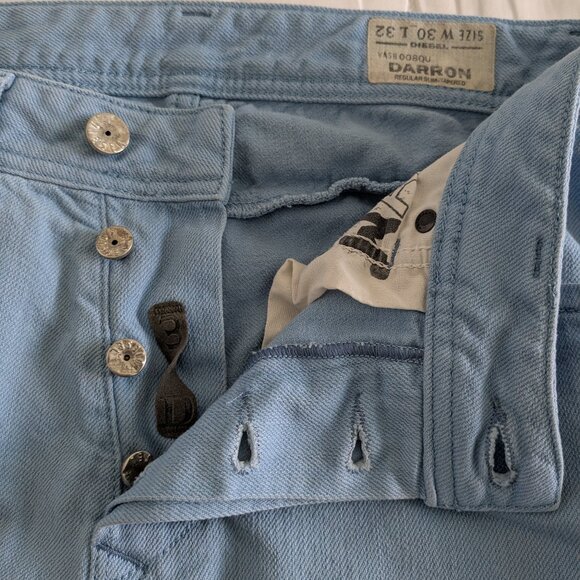 Diesel Jeans Men's 30x32 Slate Blue Darron Regular Slim-Tapered Denim Button-Fly - Picture 11 of 16